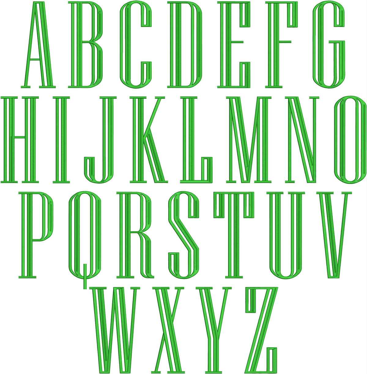 Engraved Embroidery Monogram Font