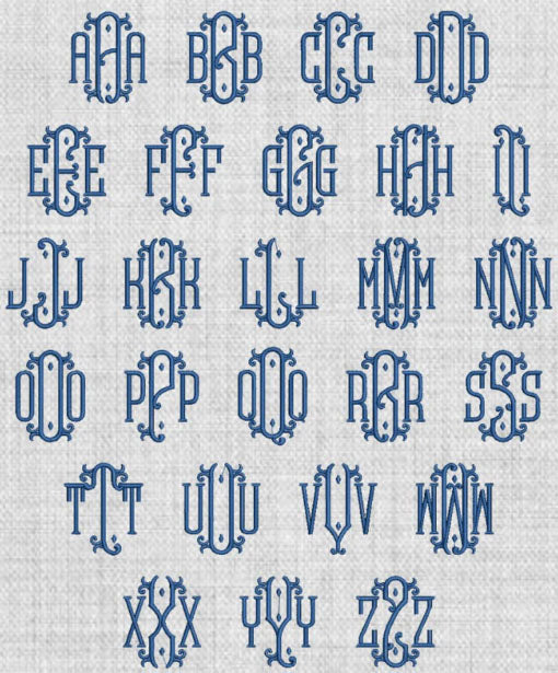 Viking Embroidery Monogram Font. Instant download. BX included.