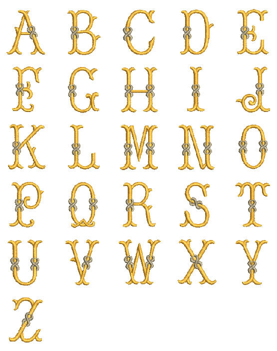 Ribbon Embroidery Font - Instant Download BX Included