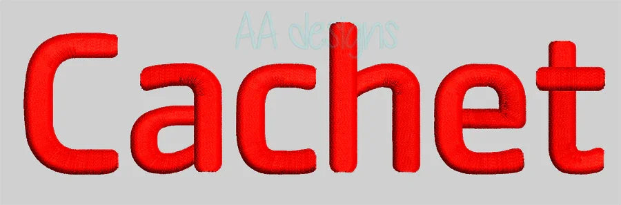 Cachet embroidery digital font. Script font for embroidery. BX file also included