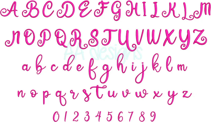 Baby Bunny embroidery digital font. Script embroidery font. BX file