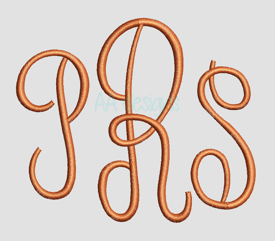 Curly Monogram Embroidery Digital Font. Embroidery font for instant download. BX file also