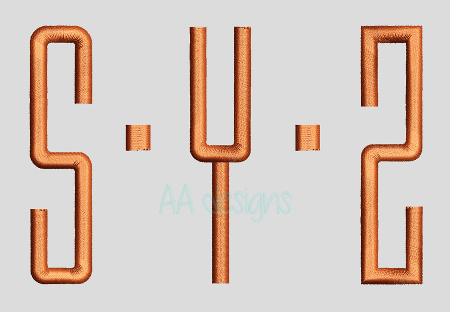 Block letter embroidery font. Machine embroidery font. BX file also