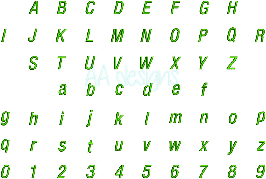 Simple block embroidery font.
