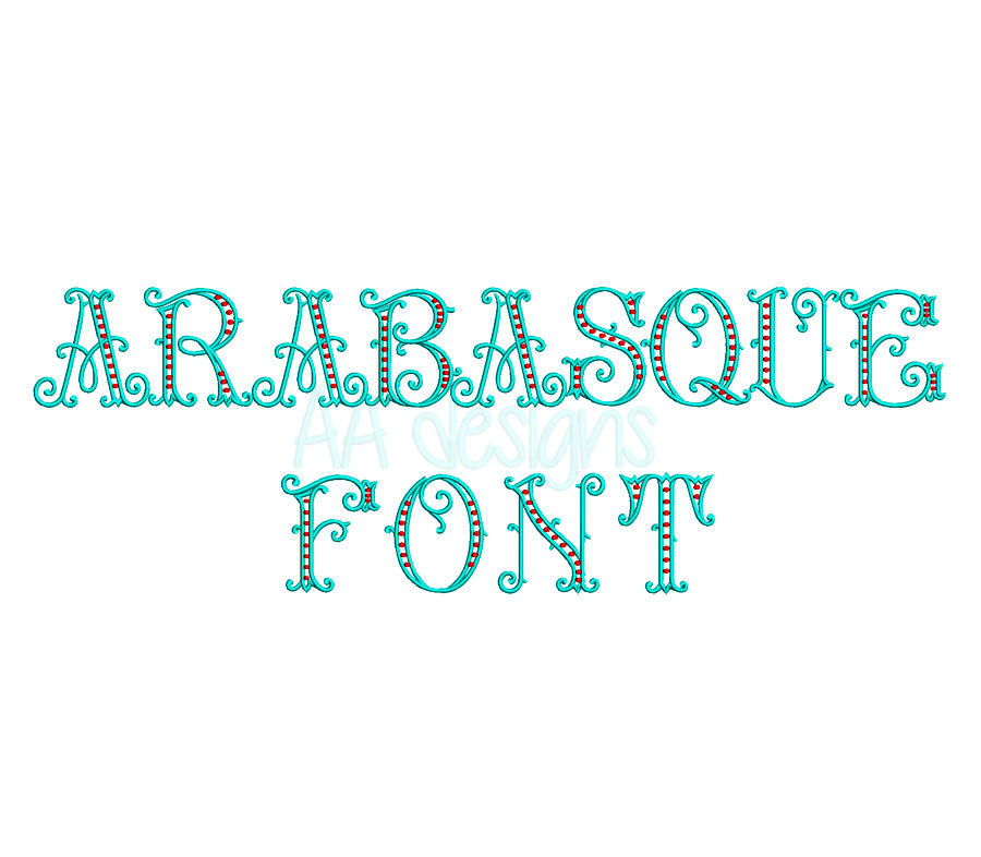 Arabesque Embroidery Digital Font