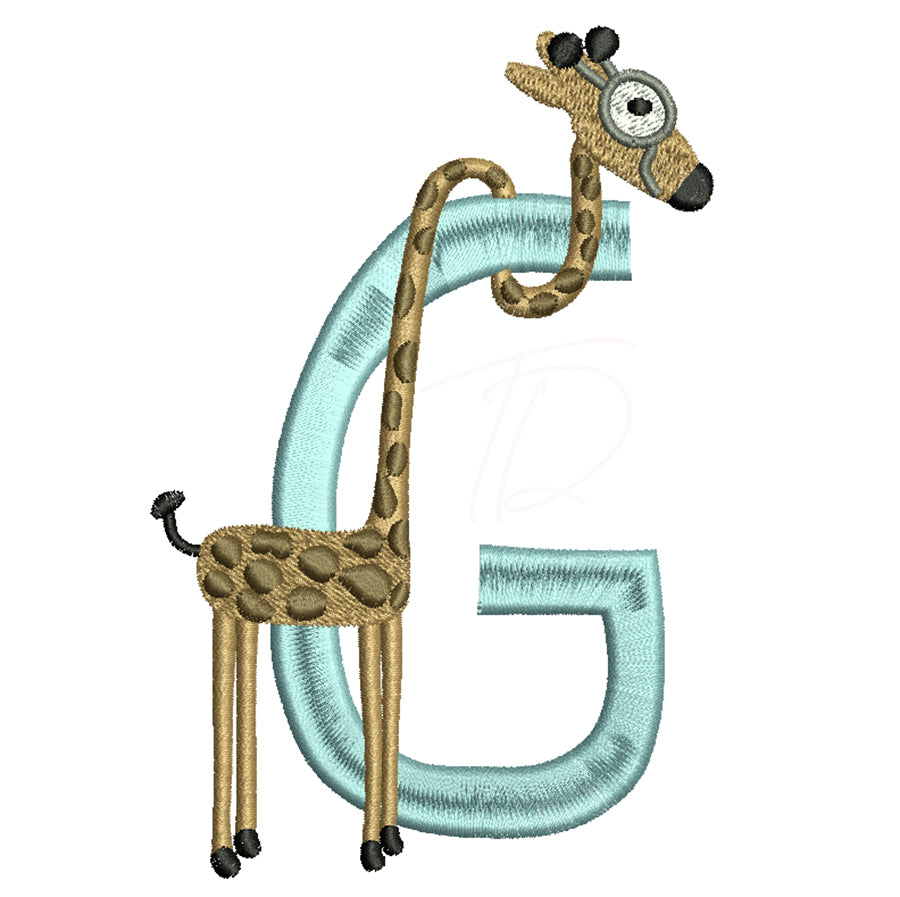 Baby Animals embroidery font. Machine embroidery font for baby. PES DST BX and all files for embroidery machine
