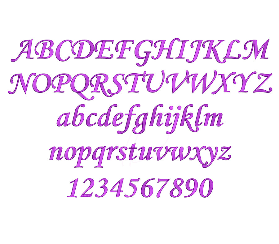 Chancery 3D Puff Embroidery Font
