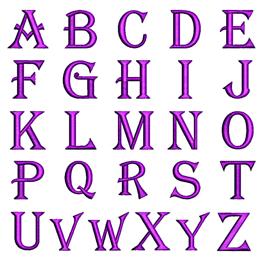 Algerian 3D Puff Embroidery Font