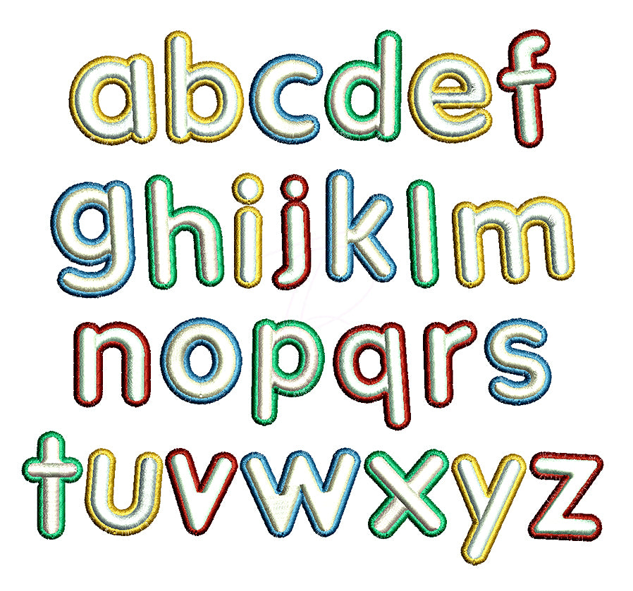 Education 3D Puff Embroidery Font with Outline