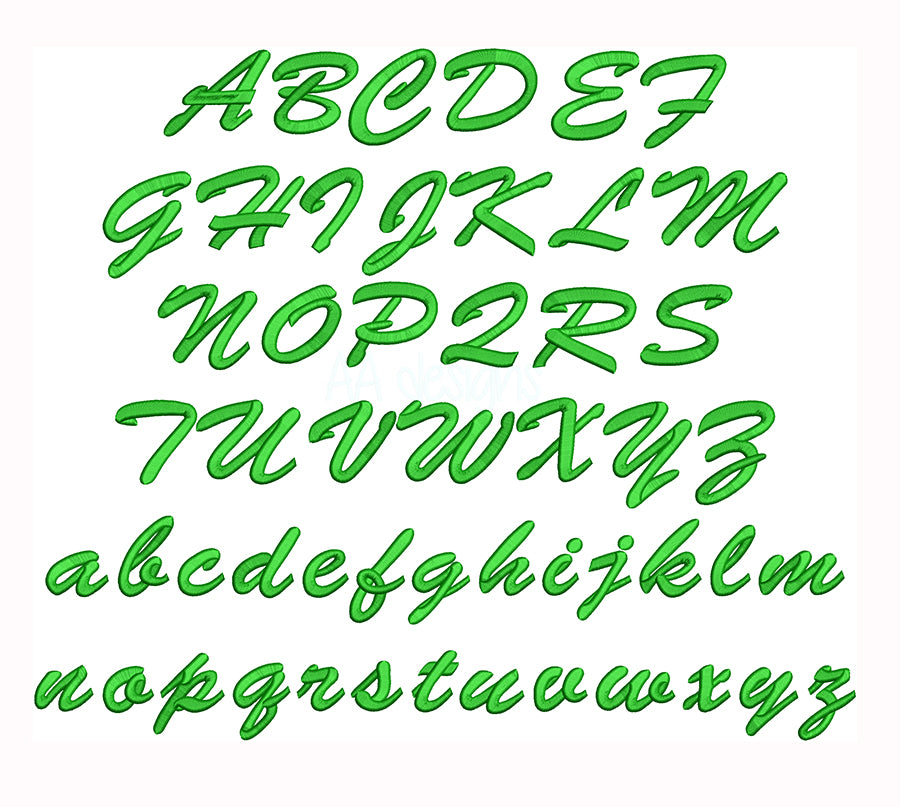 Script 3D Puff Embroidery Font