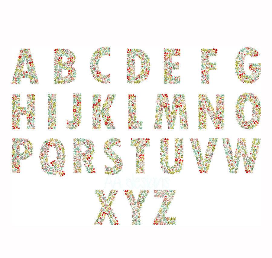 Floral Embroidery Font
