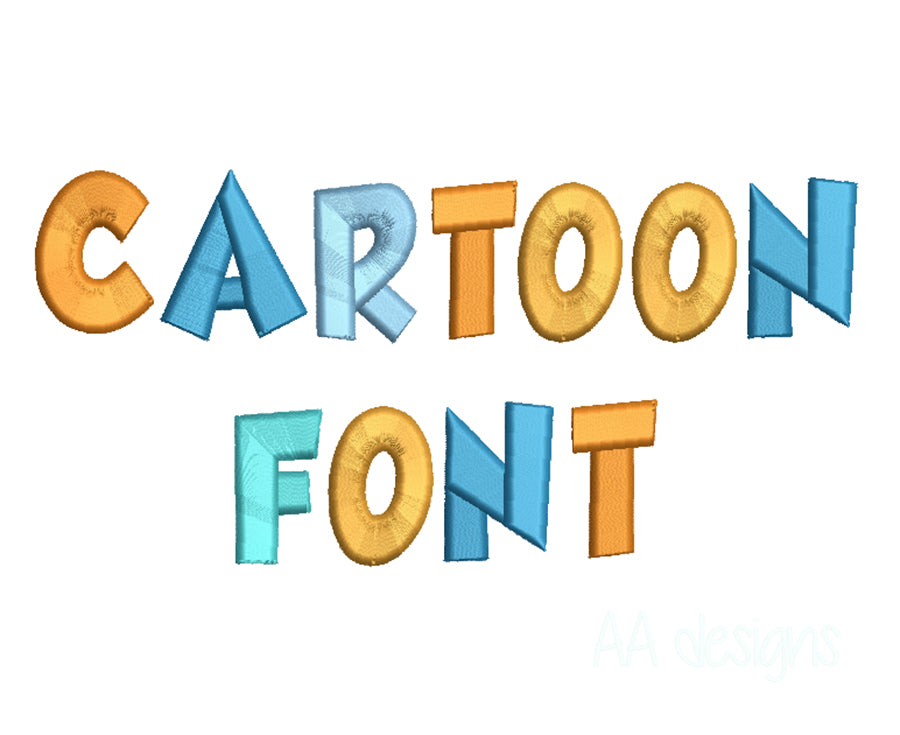 3D puff embroidery font. Cartoon embroidery font in 3D puff foam. BX format also inlcuded