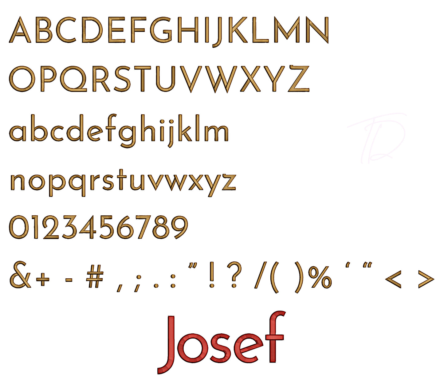 Jose fin 3D puff embroidery digital font. 3D puff foam embroidery font for instant download. PES DST BX and all files for your embroidery machine.