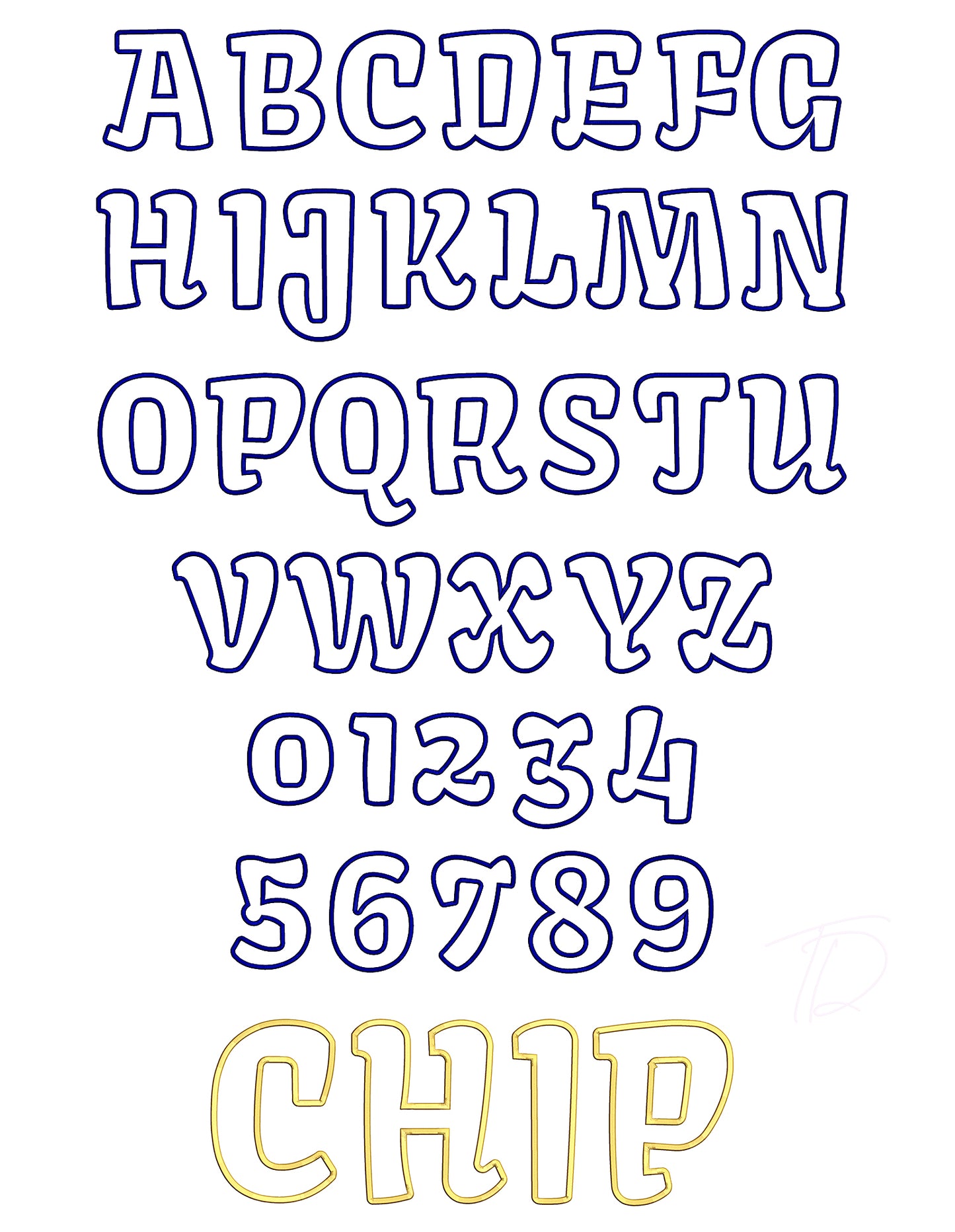 Crispy Chips Applique Embroidery Font