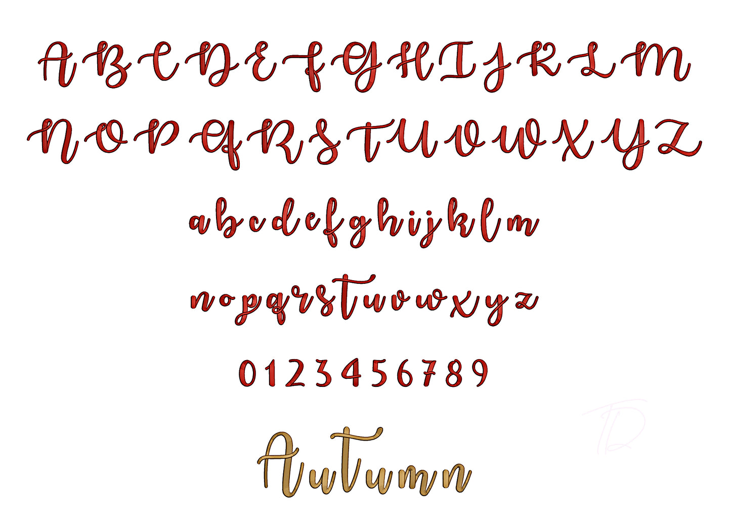 Autumn 3D puff embroidery digital font. Machine embroidery font in 3D puff with foam. BX file also