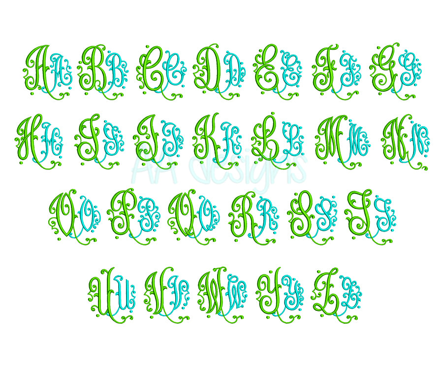 Script embroidery font
