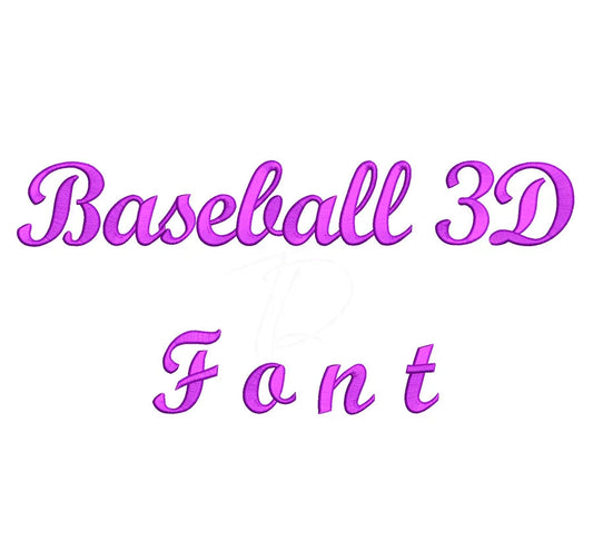 Baseball 3D Puff Embroidery Font - Embroidery Sky