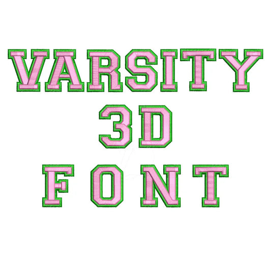 Varsity 3D Puff Embroidery Font for Caps and Hats - Embroidery Sky