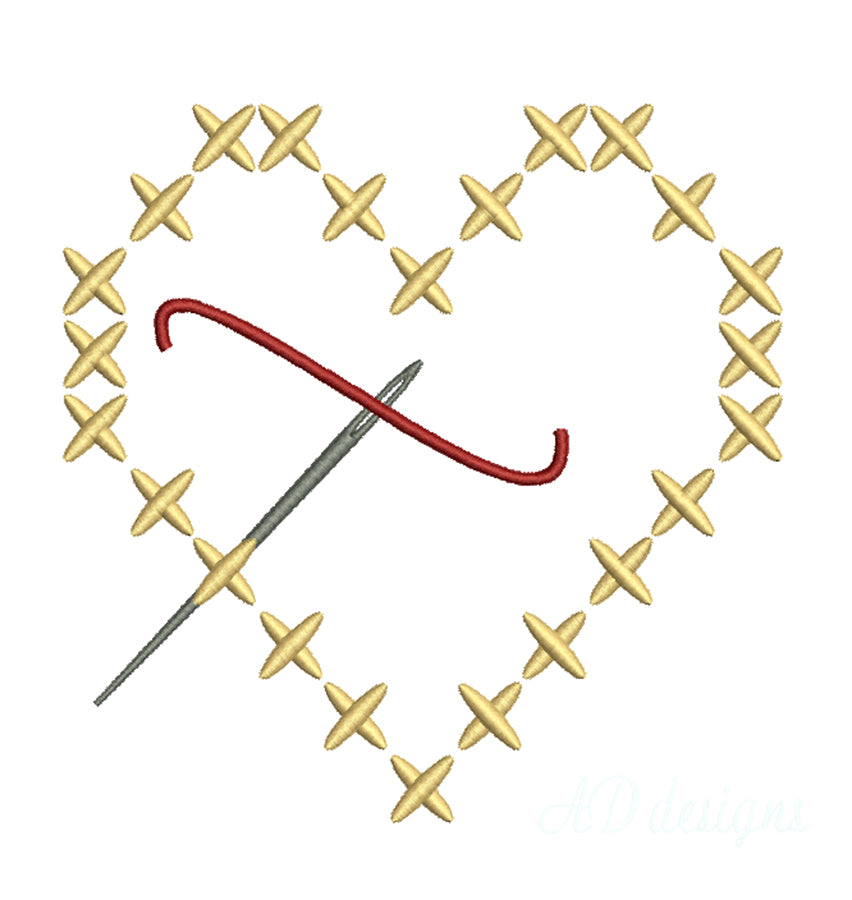 Heart Embroidery Designs Bundle – 6 Designs in 3 Sizes