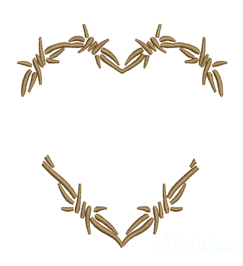 Heart Embroidery Designs Bundle – 6 Designs in 3 Sizes