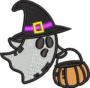 Ghost Embroidery Design Bundle – 7 Designs, 2 Sizes Each