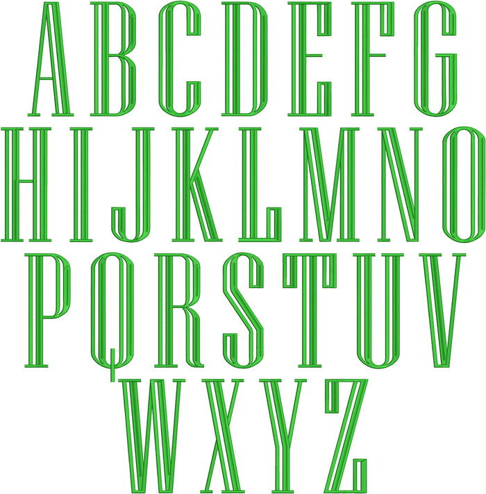 Engraved Embroidery Monogram Font