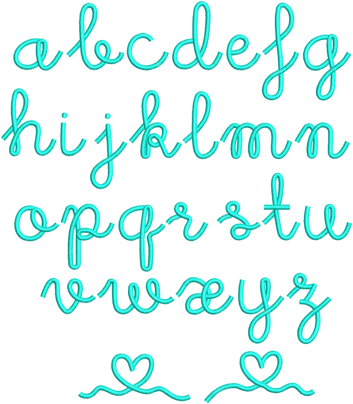 Baby Heart Embroidery Font