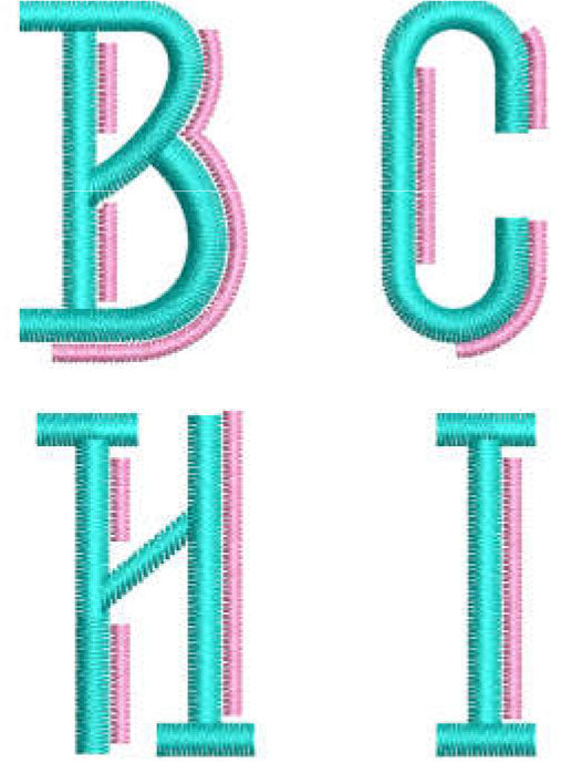 Shadow Block Embroidery Font. BX, PES, DST and all files for instant download.
