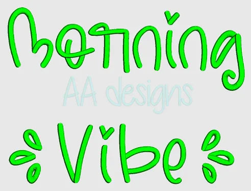 Morning Vibe Machine Embroidery Font — Instant Digital Download | BX PES DST