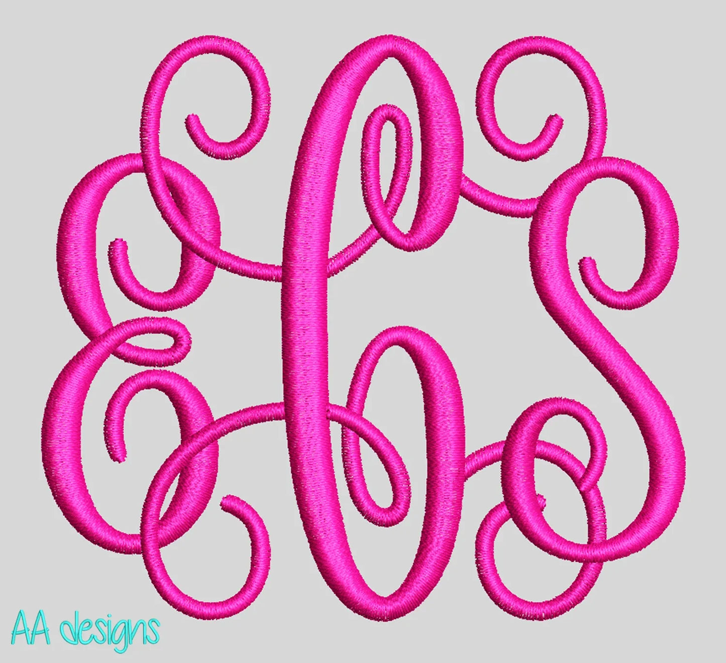 Vine monogram embroidery digital font. Machine embroidery font for instant download. BX file