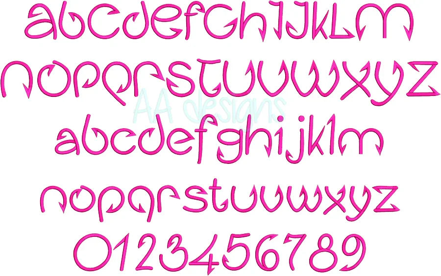 Fish Hook embroidery digital font. Embroidery font for machine. BX file also
