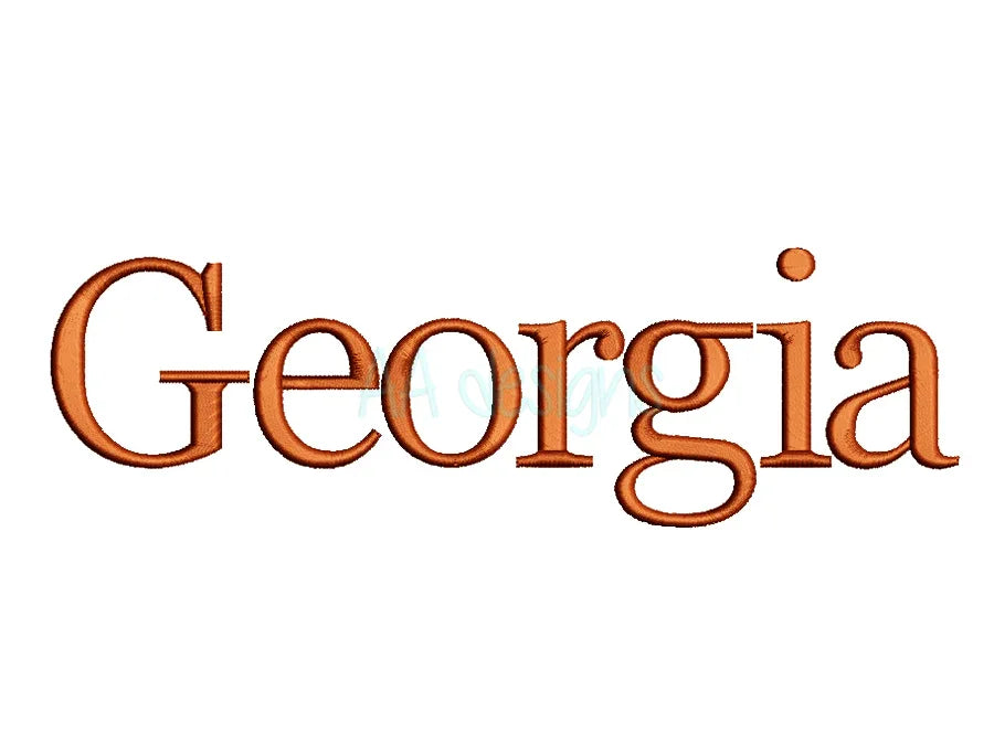 Georgia embroidery digital font. Script embroidery font. BX file also included