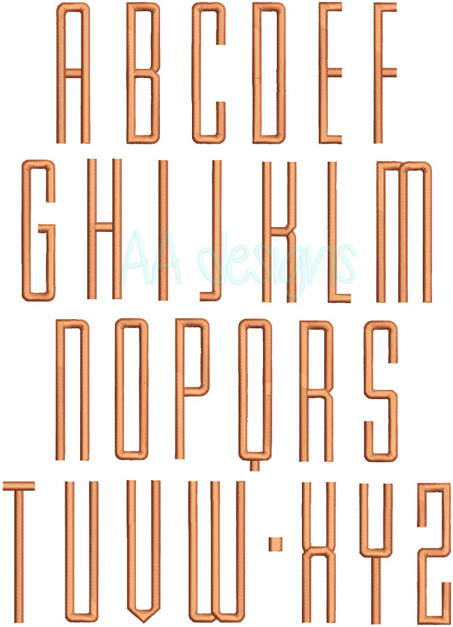 Block letter embroidery font. Machine embroidery font. BX file also