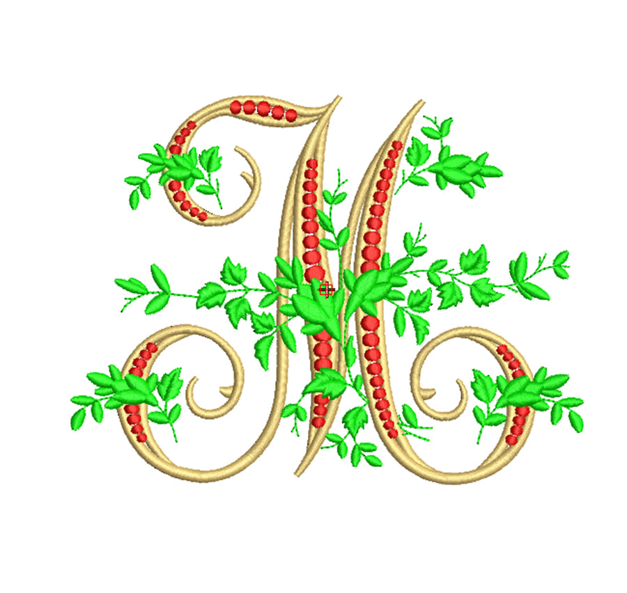 Floral embroidery digital font. Machine embroidery alphabet with floral design. BX included.