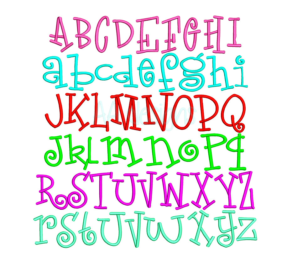 Kindergarten Embroidery Digital Font. Machine embroidery font for baby. BX format included.