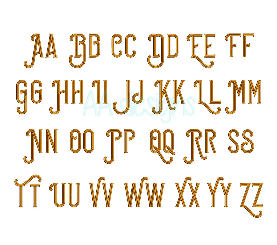 Cowboy Embroidery Digital Font. Machine embroidery font for instant download. BX file
