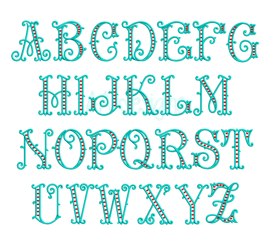 Arabesque Embroidery Digital Font