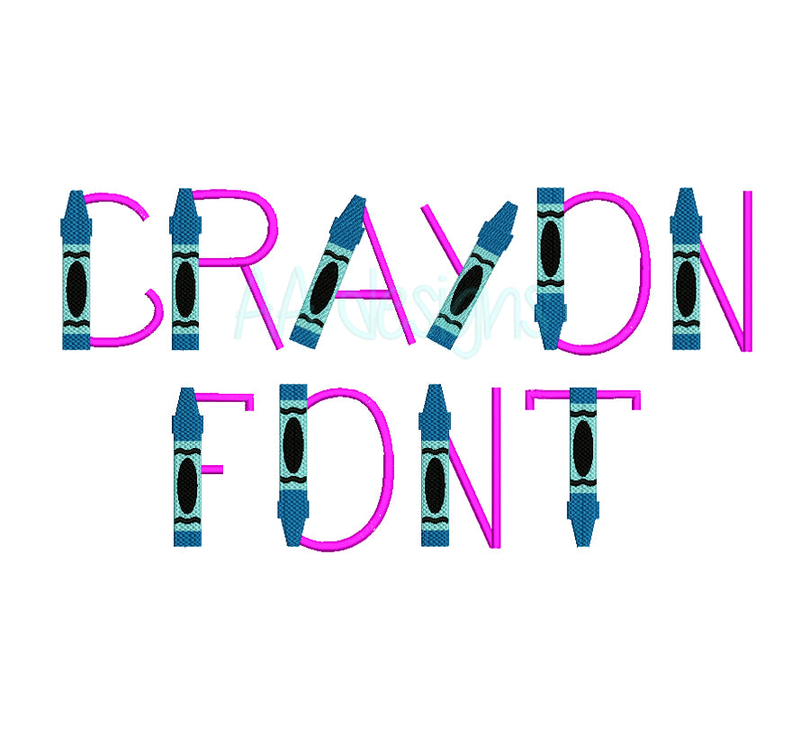 Crayon Embroidery Font