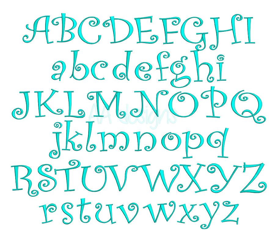 Curlz Embroidery Font