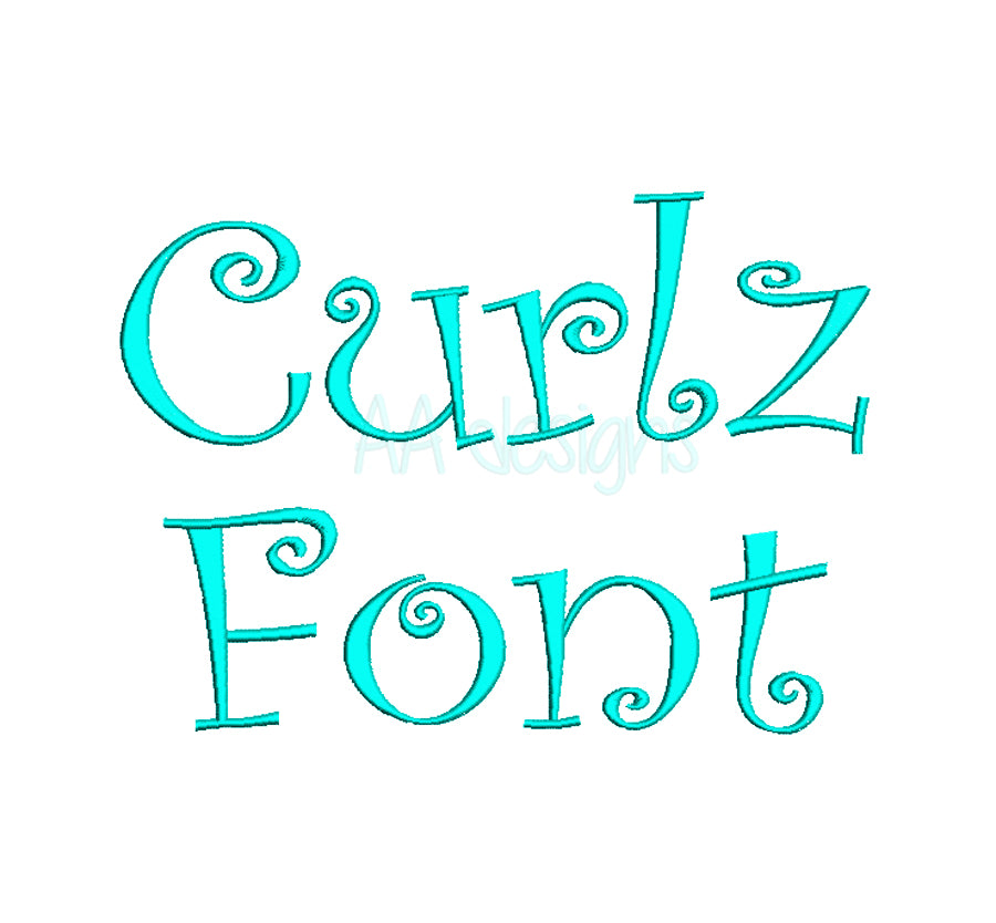 Curlz Embroidery Font