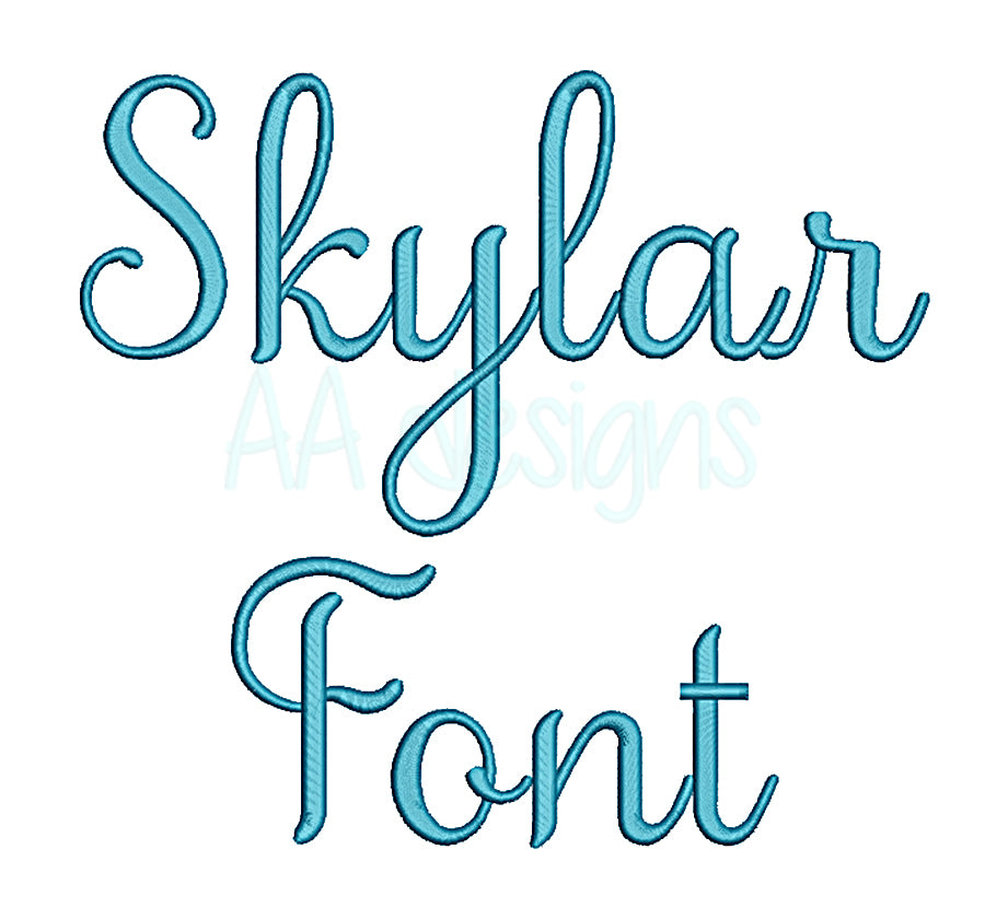 Skylar embroidery font. Machine embroidery alphabet for instant download. PES DST BX and all files for embroidery machine
