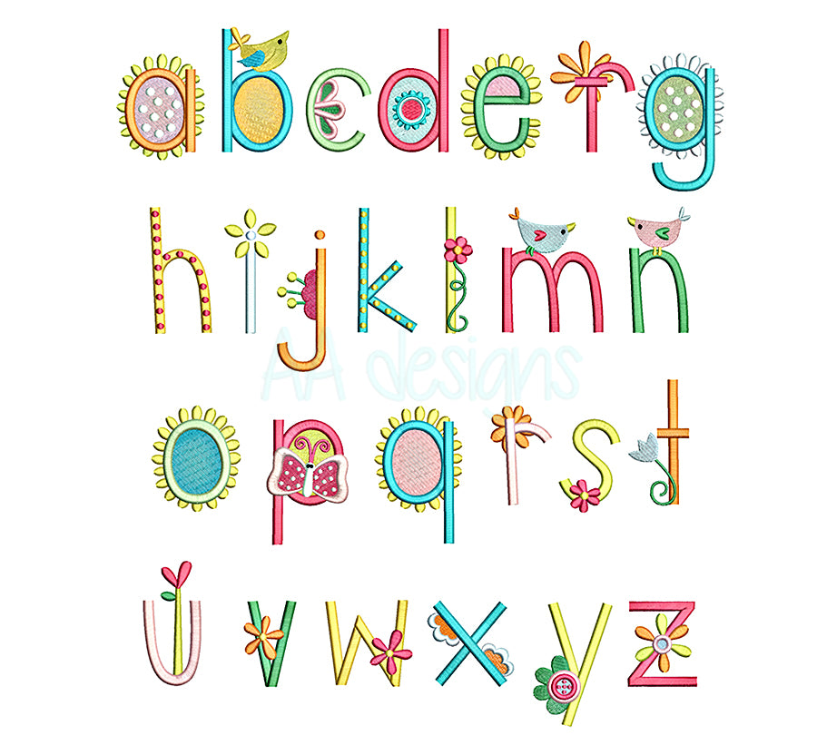 Bloomfield embroidery font. Machine embroidery alphabet files for instant download. PES DST BX and all files for embroidery machine