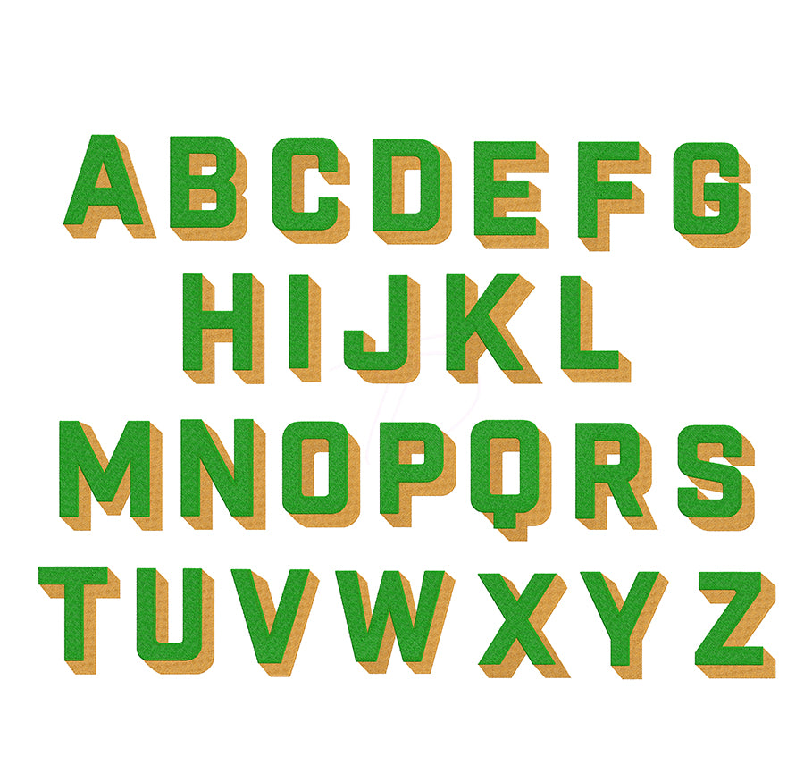 Shadows fill embroidery digital font. Machine embroidery alphabet in fill stitch. BX PES DST and all files