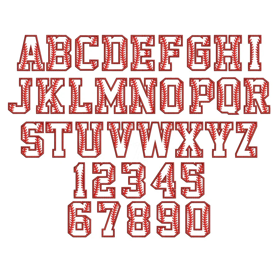Baseball Applique embroidery digital font. BX PES DST and all others files for all embroidery machines. Instant Download