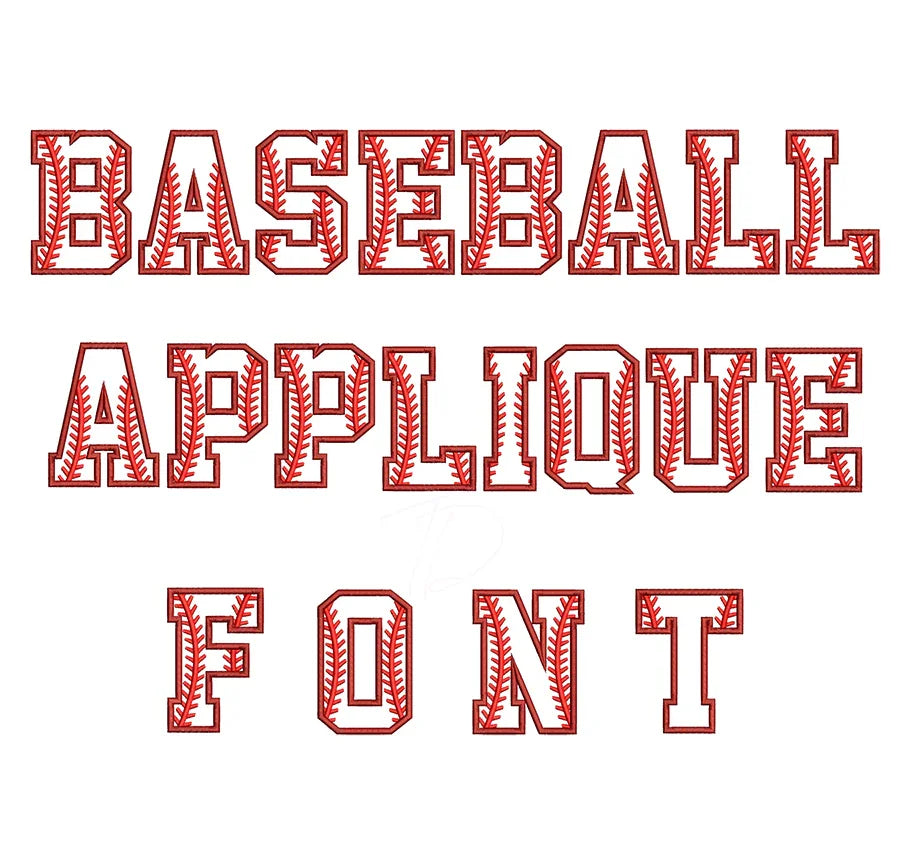 Baseball Applique embroidery digital font. BX PES DST and all others files for all embroidery machines. Instant Download