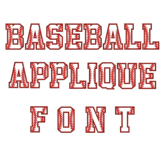Baseball Applique embroidery digital font. BX PES DST and all others files for all embroidery machines. Instant Download