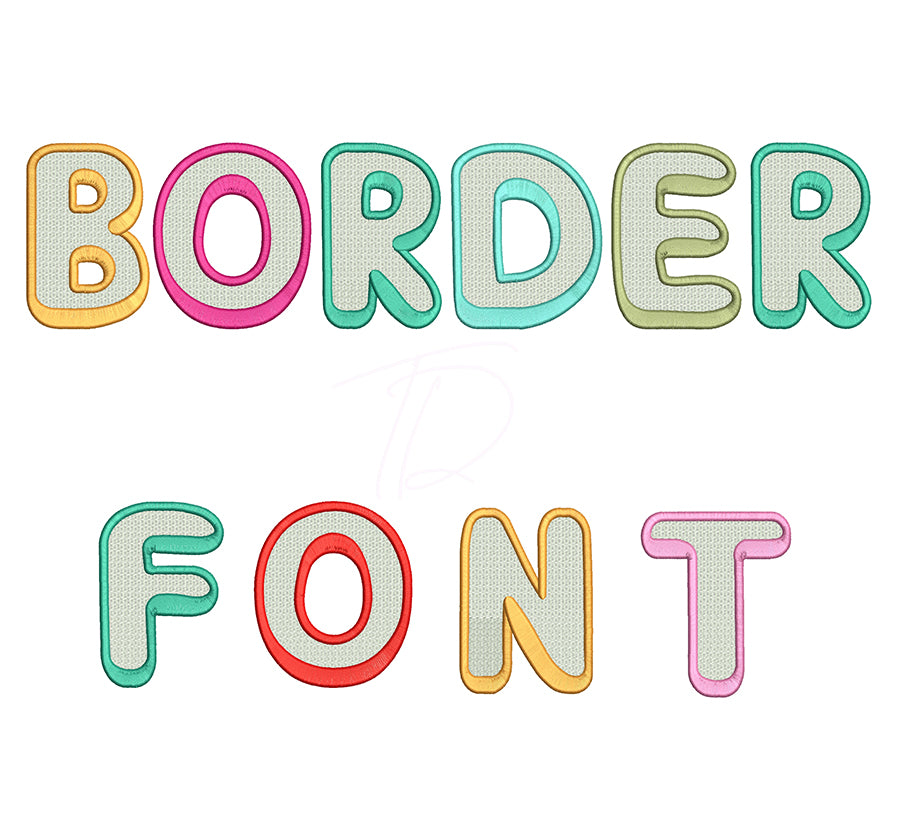 Border embroidery digital font. Machine embroidery font for instant download. PES DST BX and all files