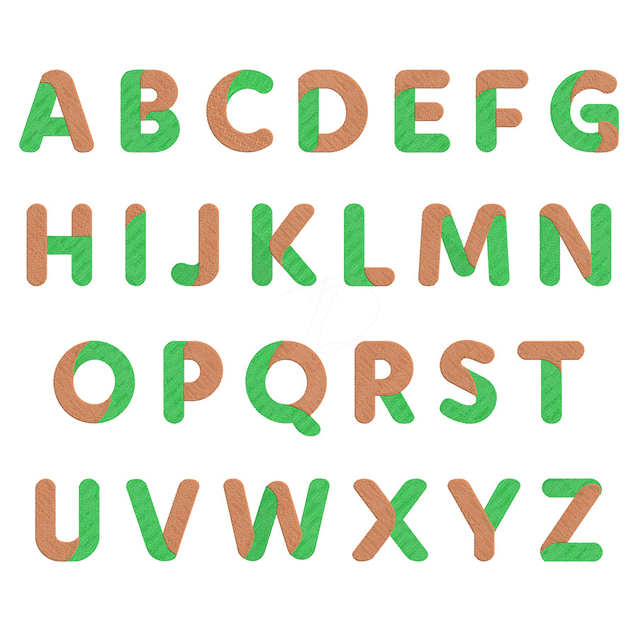 Duotone Embroidery Font