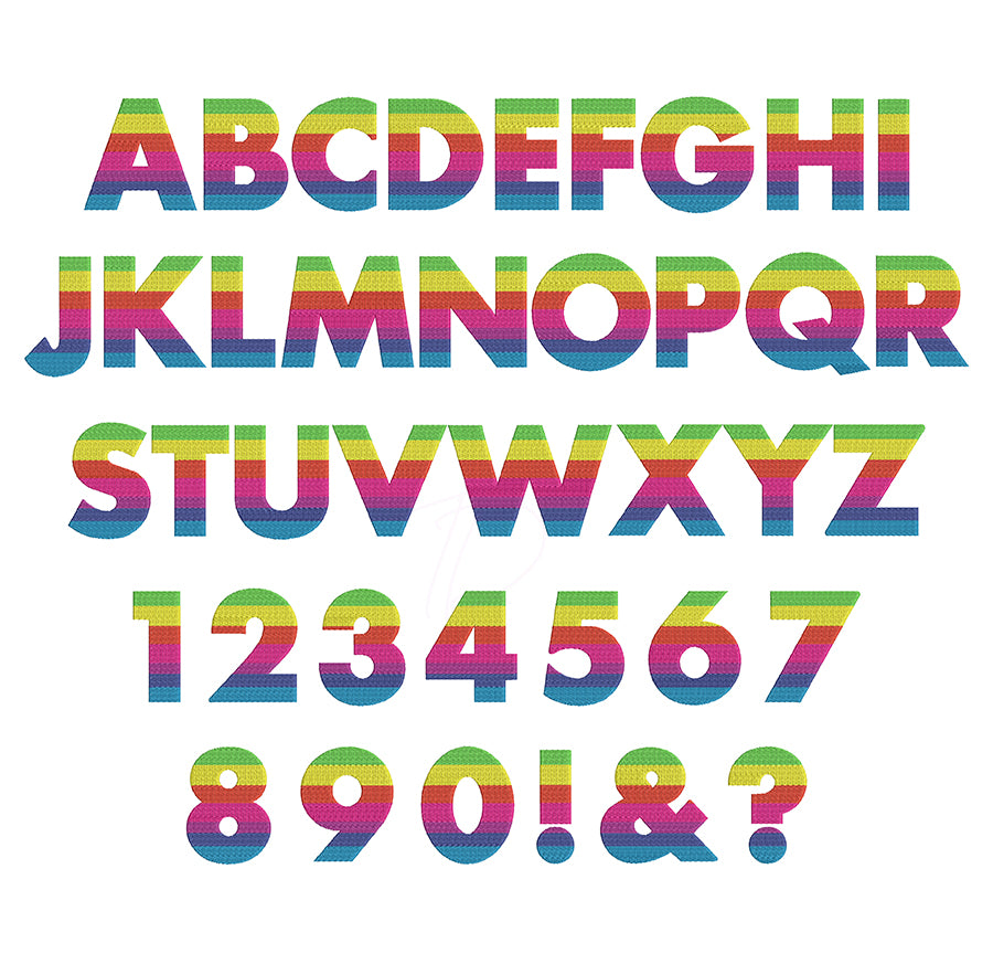 Rainbow Embroidery Font