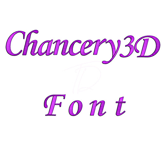 Chancery 3D Puff Embroidery Font